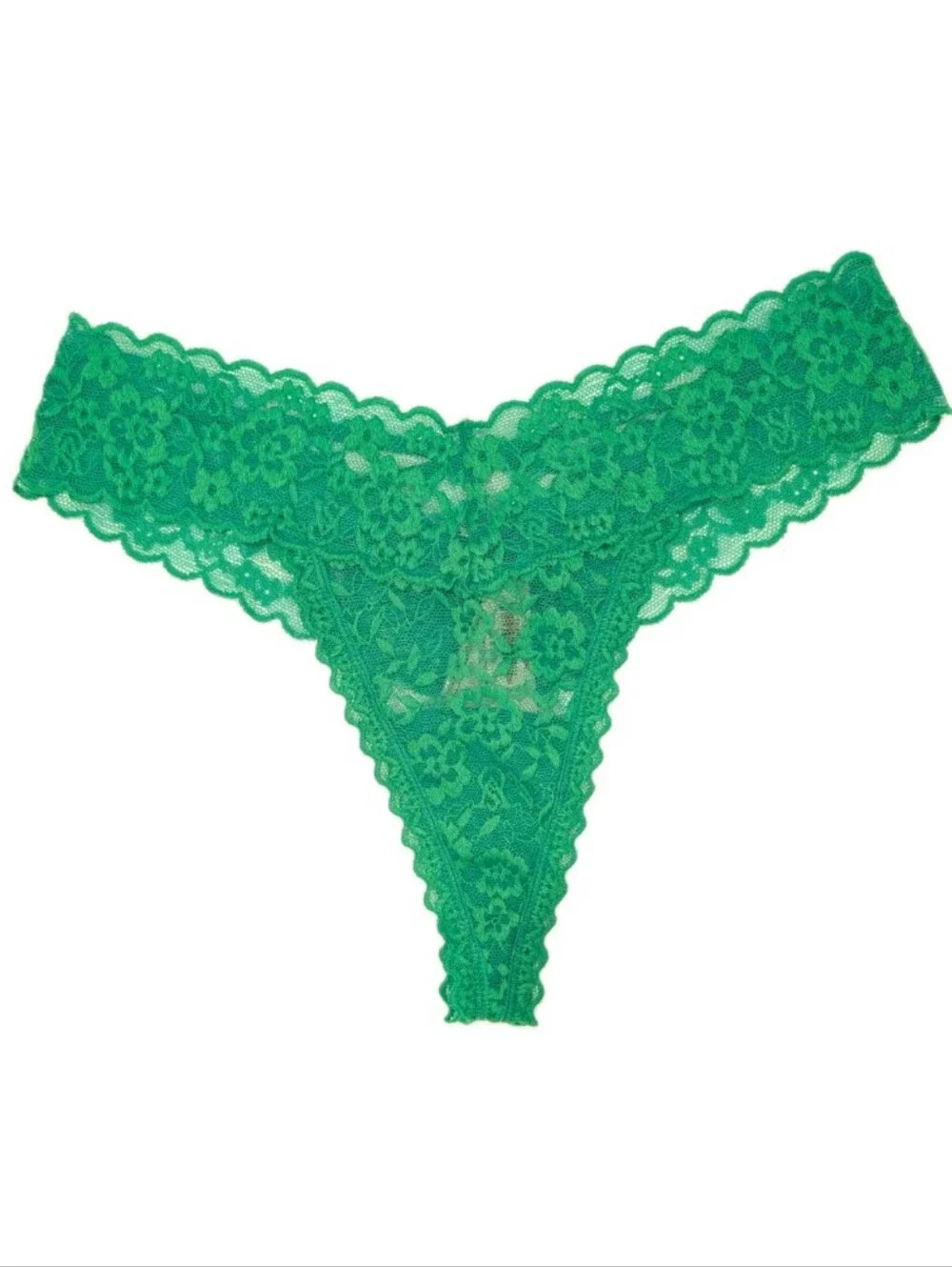 Victoria's Secret Lacie Thong Medium New Women Sheer Panty VS strappy green
